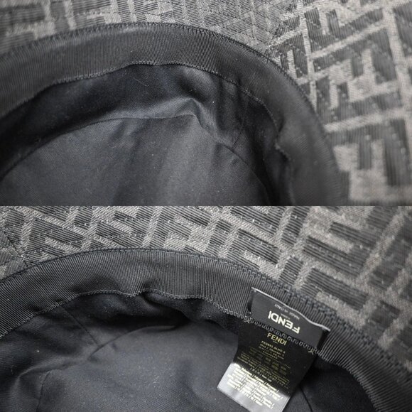 FENDI Logo Zucca Pattern Bucket Hat Size S Cotton Polyester Black 82RP009 main image 9